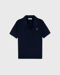 SRC Ribbed Polo - Dark Navy/White Sporty & Rich For Sale