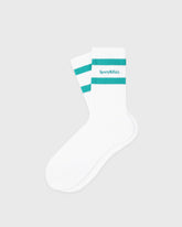 Serif Logo Socks - White/Amalfi Green Sporty & Rich Outlet