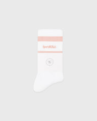 Serif Logo Socks - White/Flamingo Sporty & Rich US