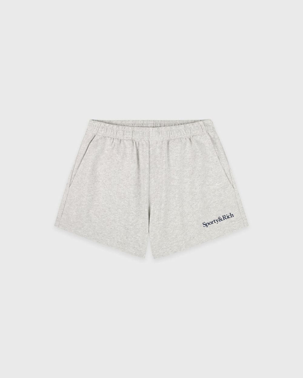 Serif Logo Embroidered Disco Short - Heather Gray/Navy Sporty & Rich For Sale