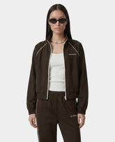 Serif Logo Retro Track Jacket - Cioco/White Sporty & Rich Discount
