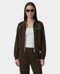 Serif Logo Retro Track Jacket - Cioco/White Sporty & Rich Discount