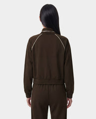 Serif Logo Retro Track Jacket - Cioco/White Sporty & Rich Discount