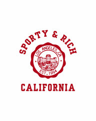 California Emblem Soft Ringer Tee - White/Ruby Sporty & Rich For Sale
