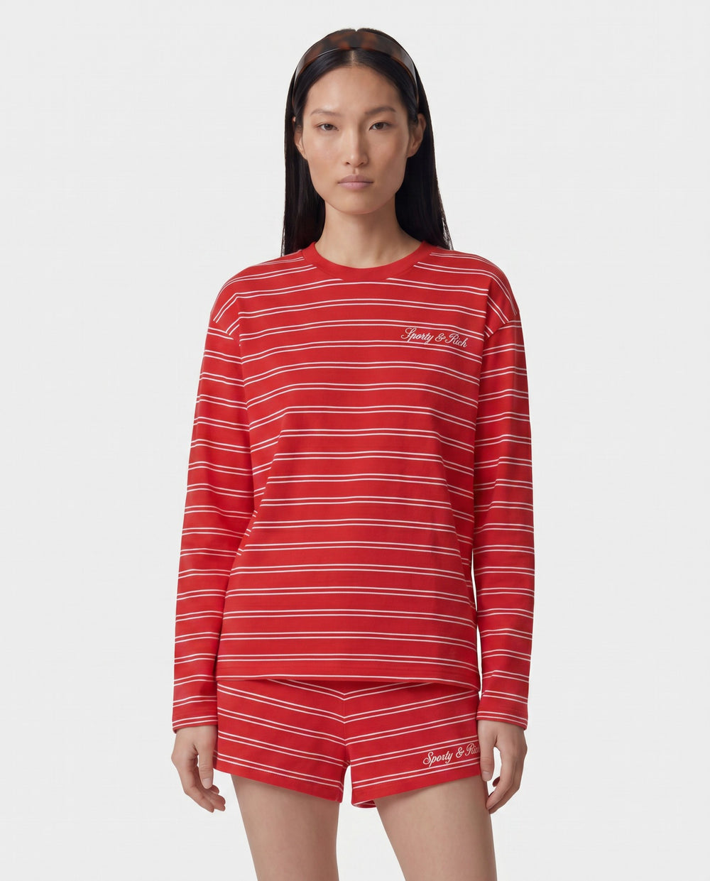 Signature Logo Easy Longsleeve - Ruby Sporty & Rich Discount