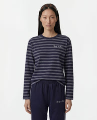 Signature Logo Easy Longsleeve - Dark Navy Sporty & Rich For Sale