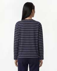 Signature Logo Easy Longsleeve - Dark Navy Sporty & Rich For Sale