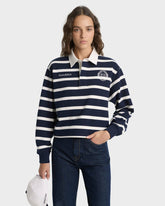 Yale Crest Rugby Polo - Navy/White Sporty & Rich Sale