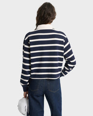 Yale Crest Rugby Polo - Navy/White Sporty & Rich Sale