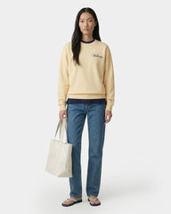 Avenue Crewneck - Almond/Navy Sporty & Rich Discount