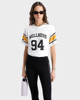 Wellness 94 Rugby Tee - White/Faded Gold/Faded Black Sporty & Rich US