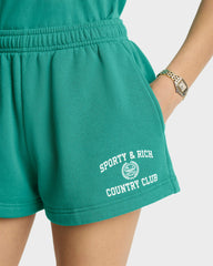 Varsity Crest Soft Disco Short - Spring Green/White Sporty & Rich US