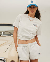 Dodgers Serif Disco Short - Heather Gray/Navy Sporty & Rich Online