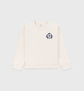 H&W Crest Kids Crewneck - Cream/Navy Sporty & Rich Outlet