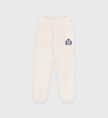 H&W Crest Kids Sweatpant - Cream/Navy Sporty & Rich US