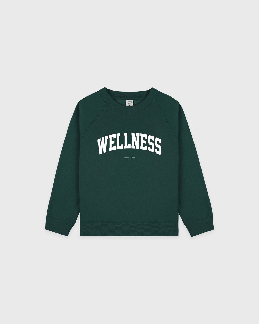 Wellness Ivy Kids Crewneck - Forest/White Sporty & Rich For Sale
