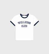 Wellness Club Flocked Kids Ringer Tee - White/Navy Sporty & Rich US