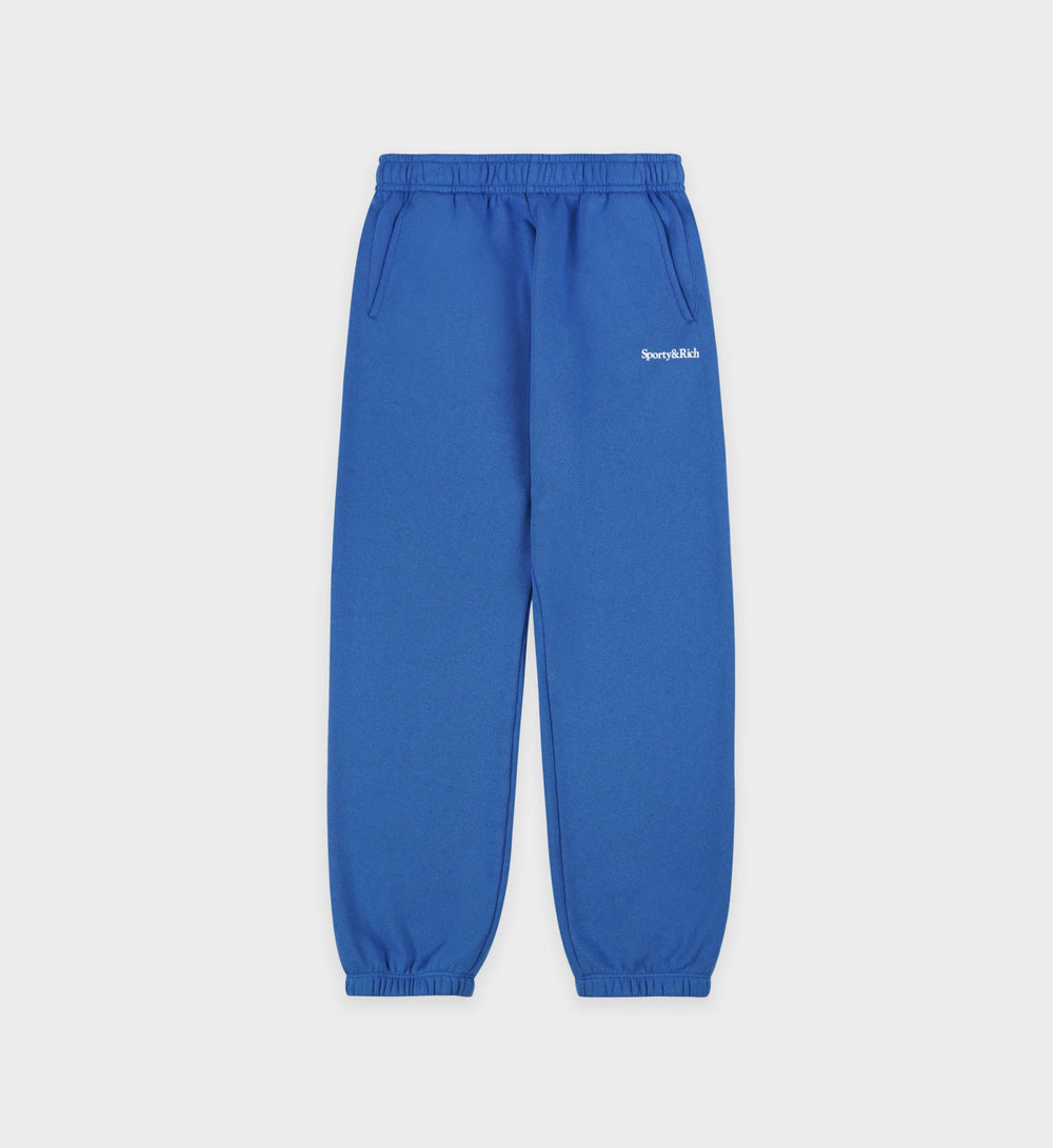 Serif Logo Kids Sweatpant - Paris Blue/White Sporty & Rich US