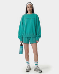 Title Embroidered Crewneck - Amalfi Green/Light Navy Sporty & Rich Sale