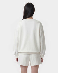 H&W Crest Embroidered Crewneck - White/Light Navy Sporty & Rich Online