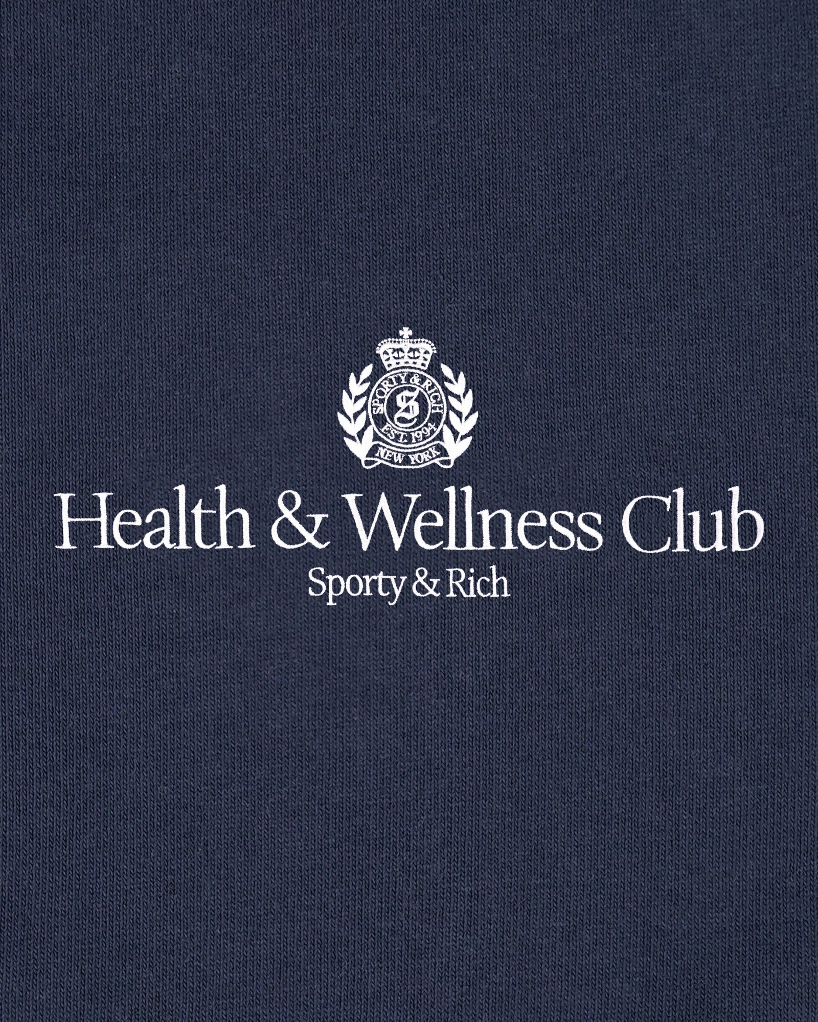 H&W Crest Embroidered Crewneck - Light Navy/White Sporty & Rich Discount