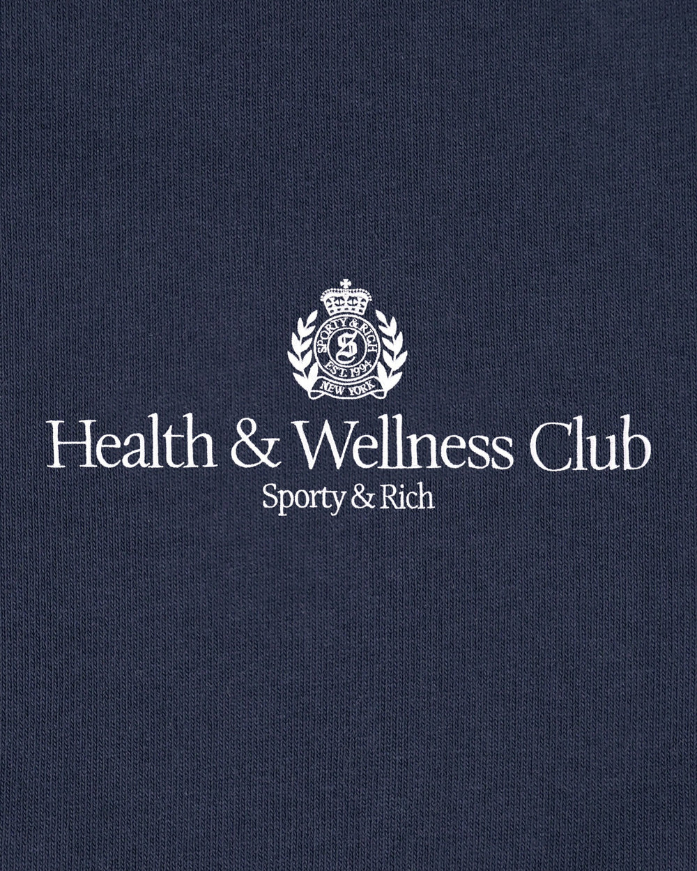 H&W Crest Embroidered Crewneck - Light Navy/White Sporty & Rich Discount