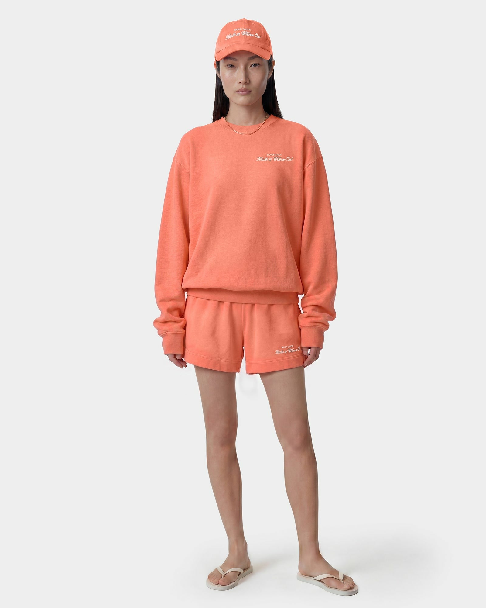 H&W Club Crewneck - Flamingo/White Sporty & Rich For Sale