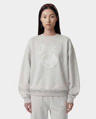 Juicy Emblem Crewneck - Heather Gray Sporty & Rich Outlet