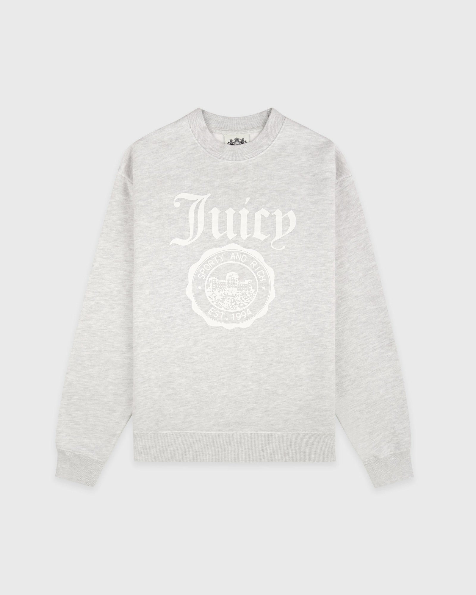 Juicy Emblem Crewneck - Heather Gray Sporty & Rich Outlet