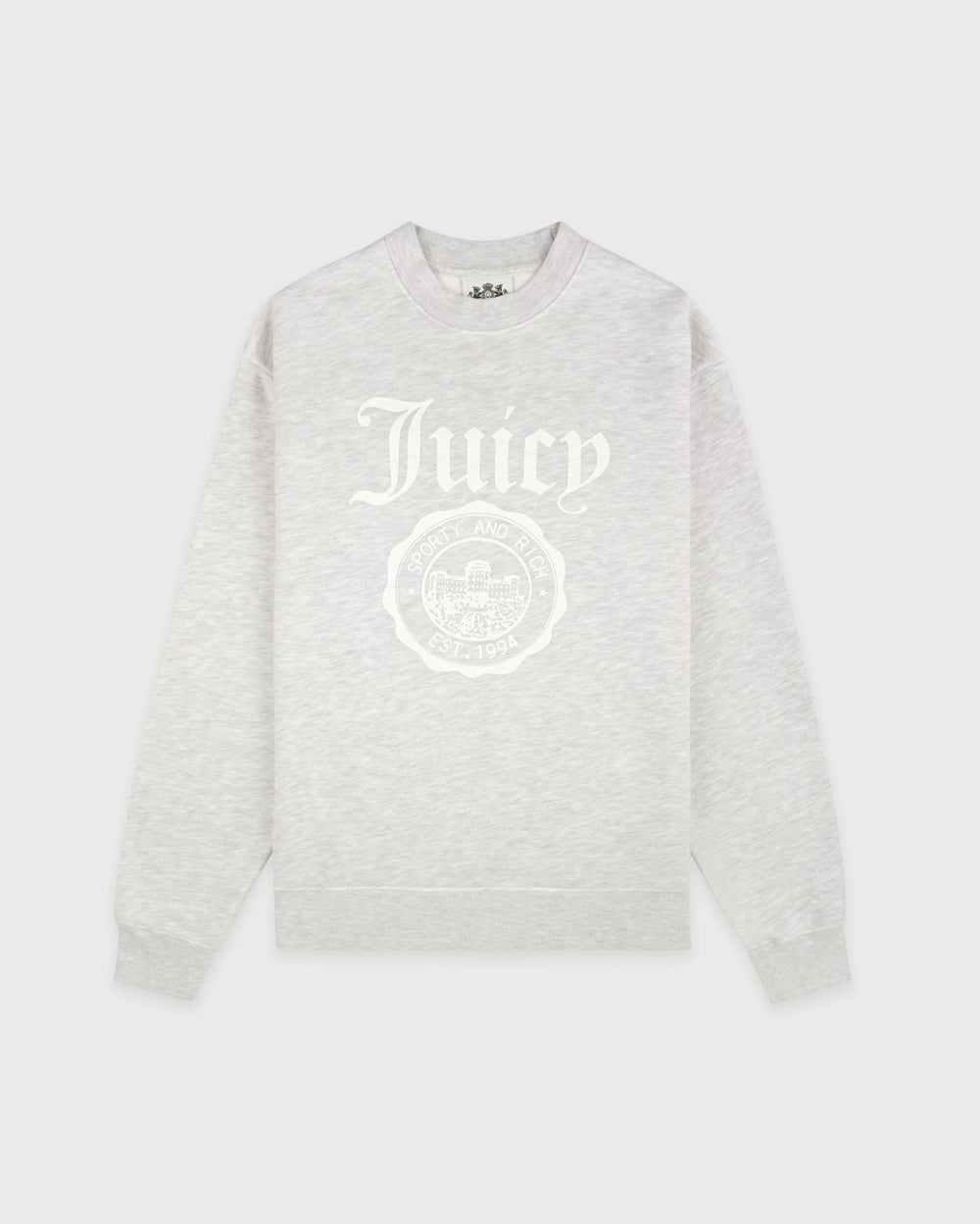 Juicy Emblem Crewneck - Heather Gray Sporty & Rich Outlet