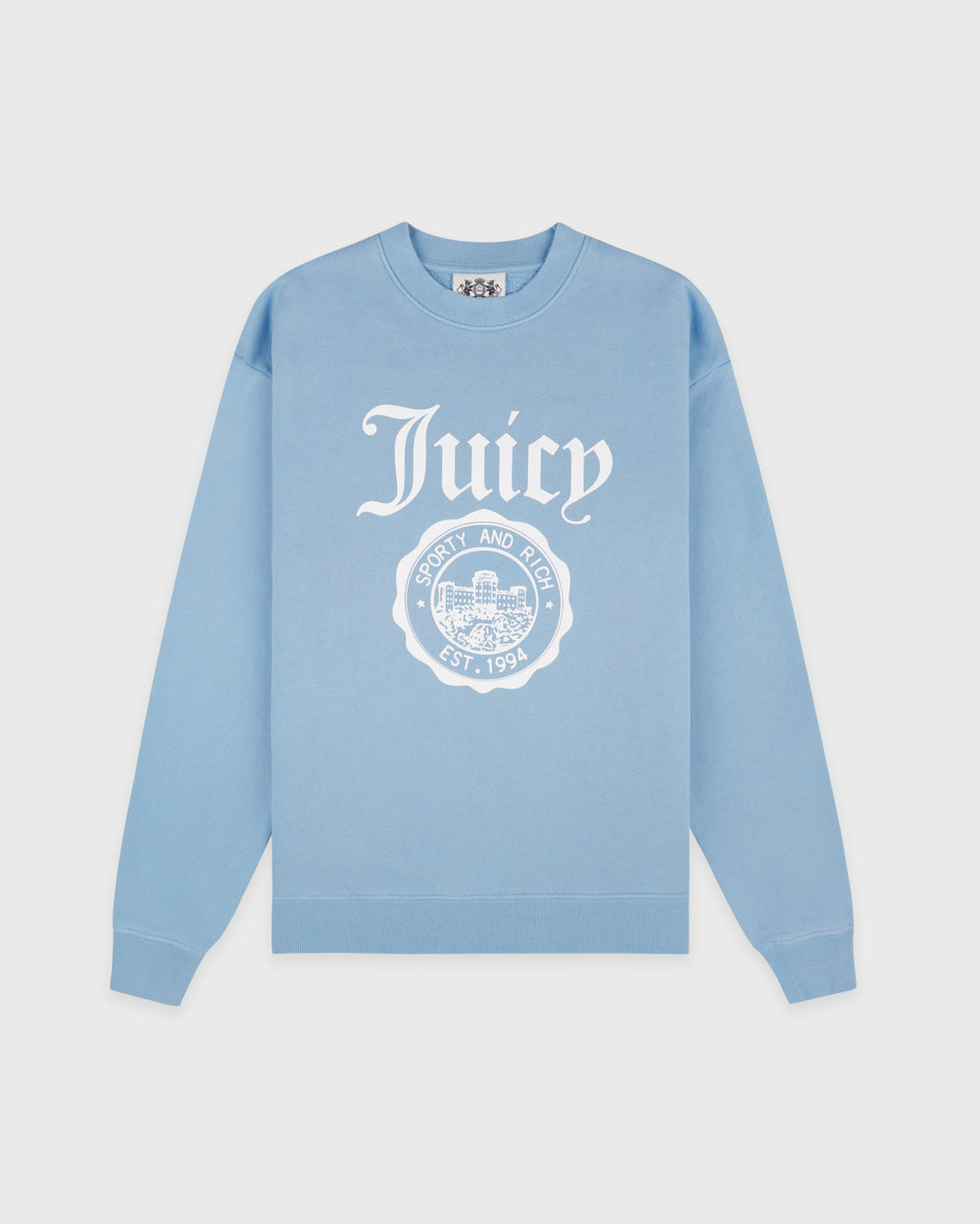 Juicy Emblem Crewneck - Sky Blue Sporty & Rich Sale