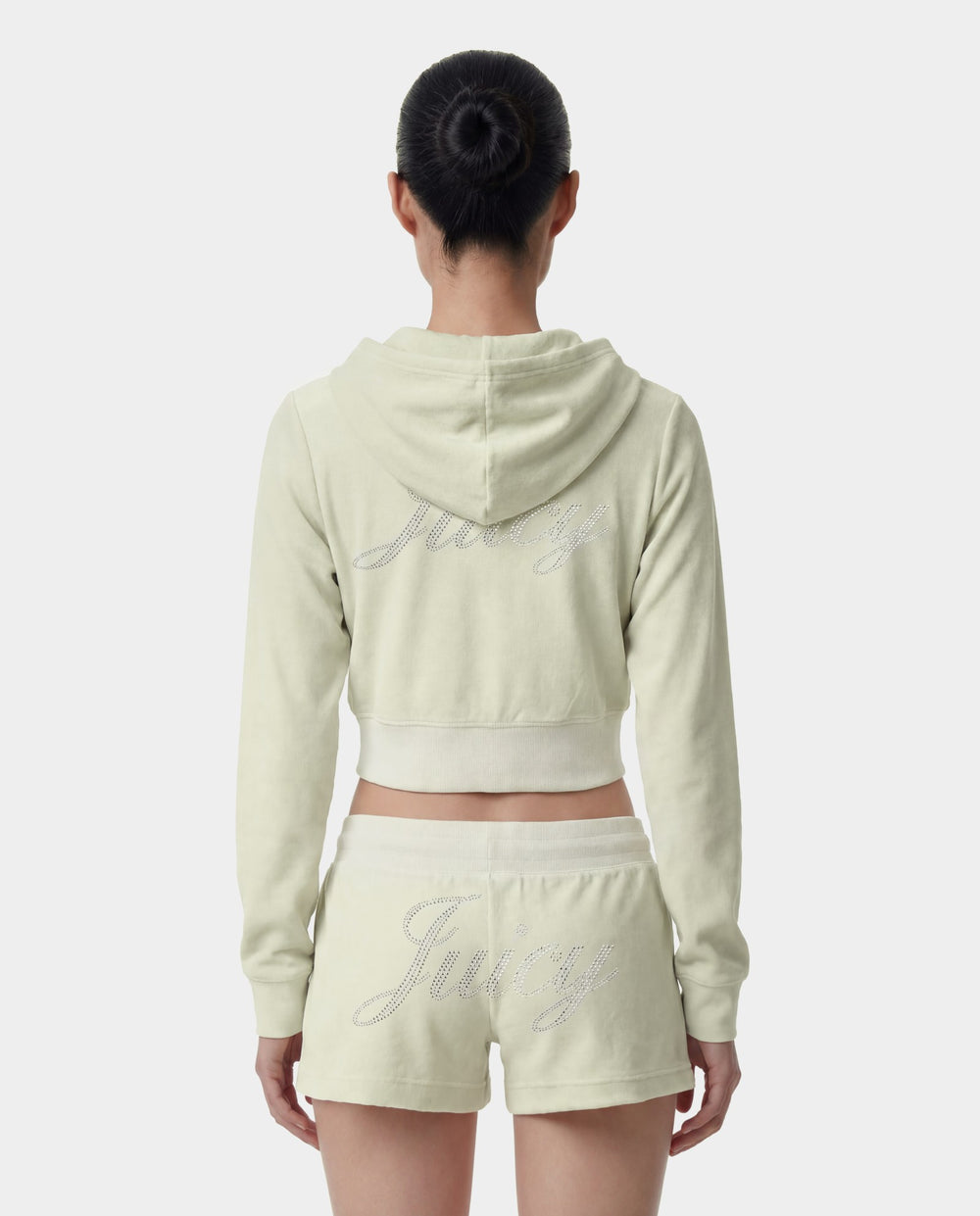 Juicy Script Velour Zip Hoodie - Sage Sporty & Rich Discount