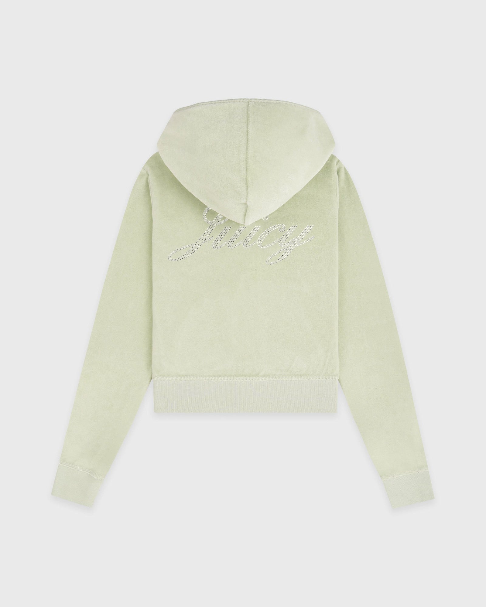 Juicy Script Velour Zip Hoodie - Sage Sporty & Rich Discount