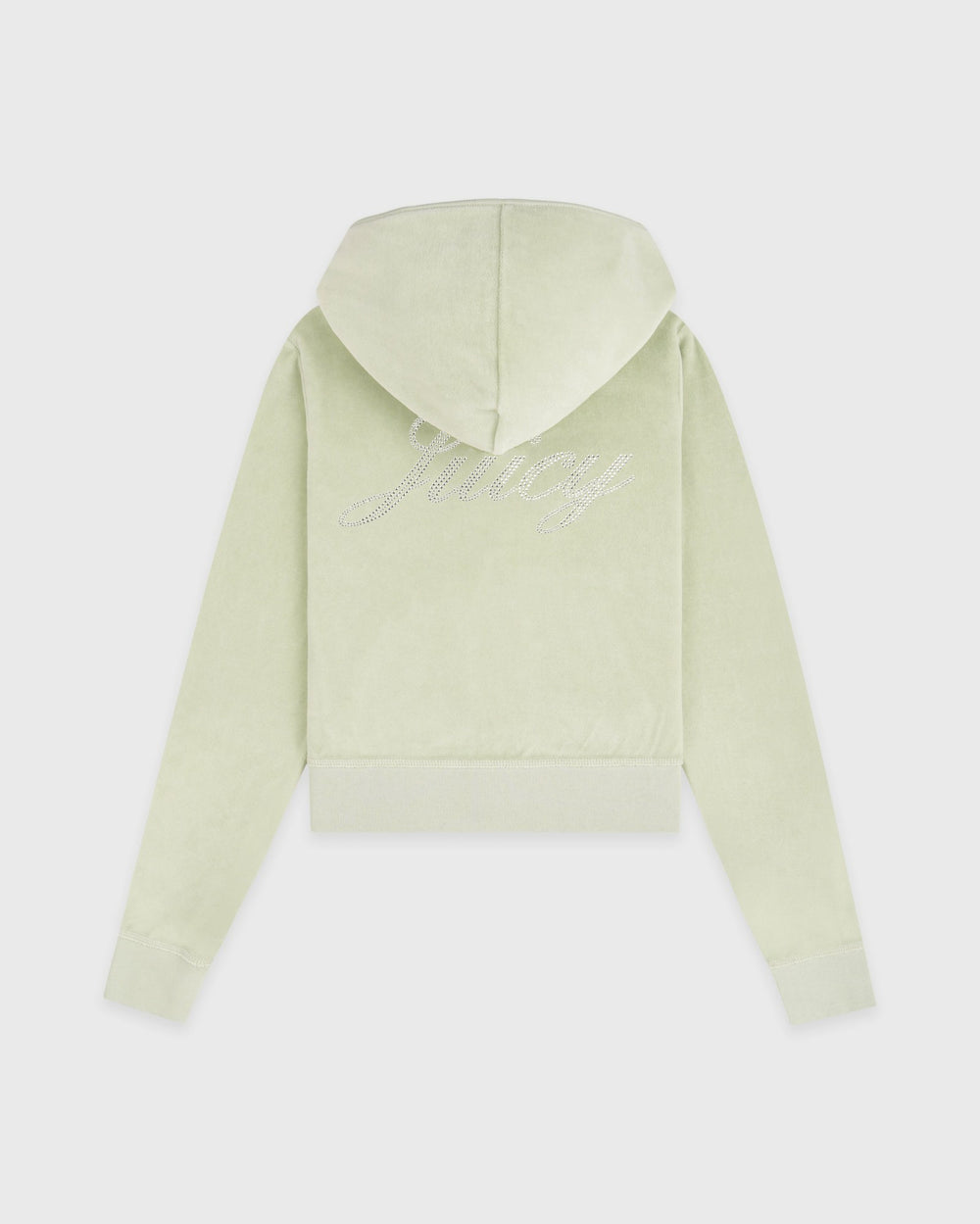 Juicy Script Velour Zip Hoodie - Sage Sporty & Rich Discount