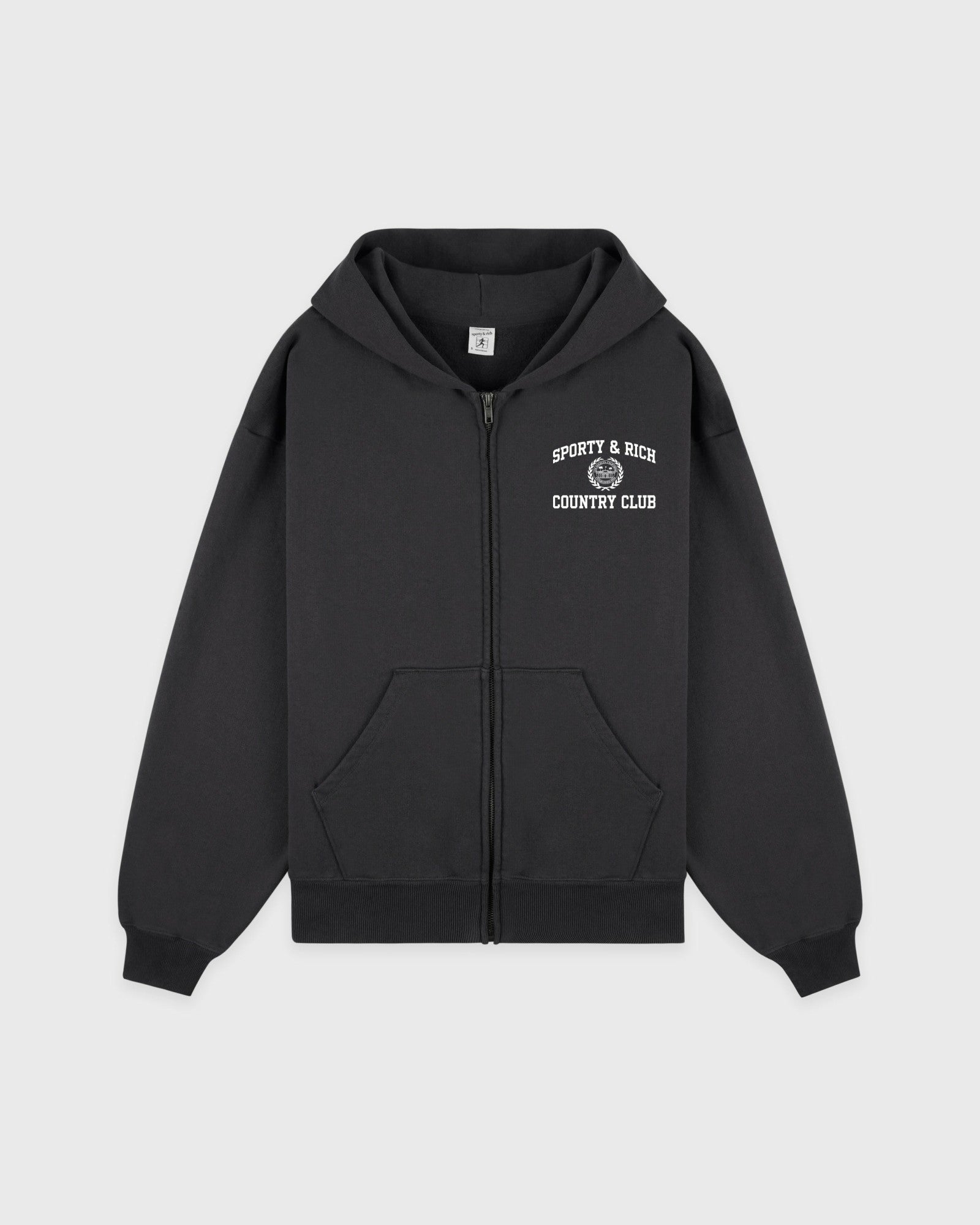 Varsity Crest Zip Hoodie - Carbon Sporty & Rich US