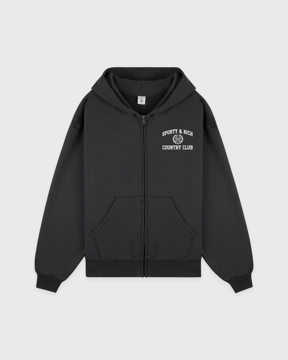 Varsity Crest Zip Hoodie - Carbon Sporty & Rich US