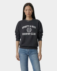 Varsity Crest Crewneck - Carbon Sporty & Rich Sale
