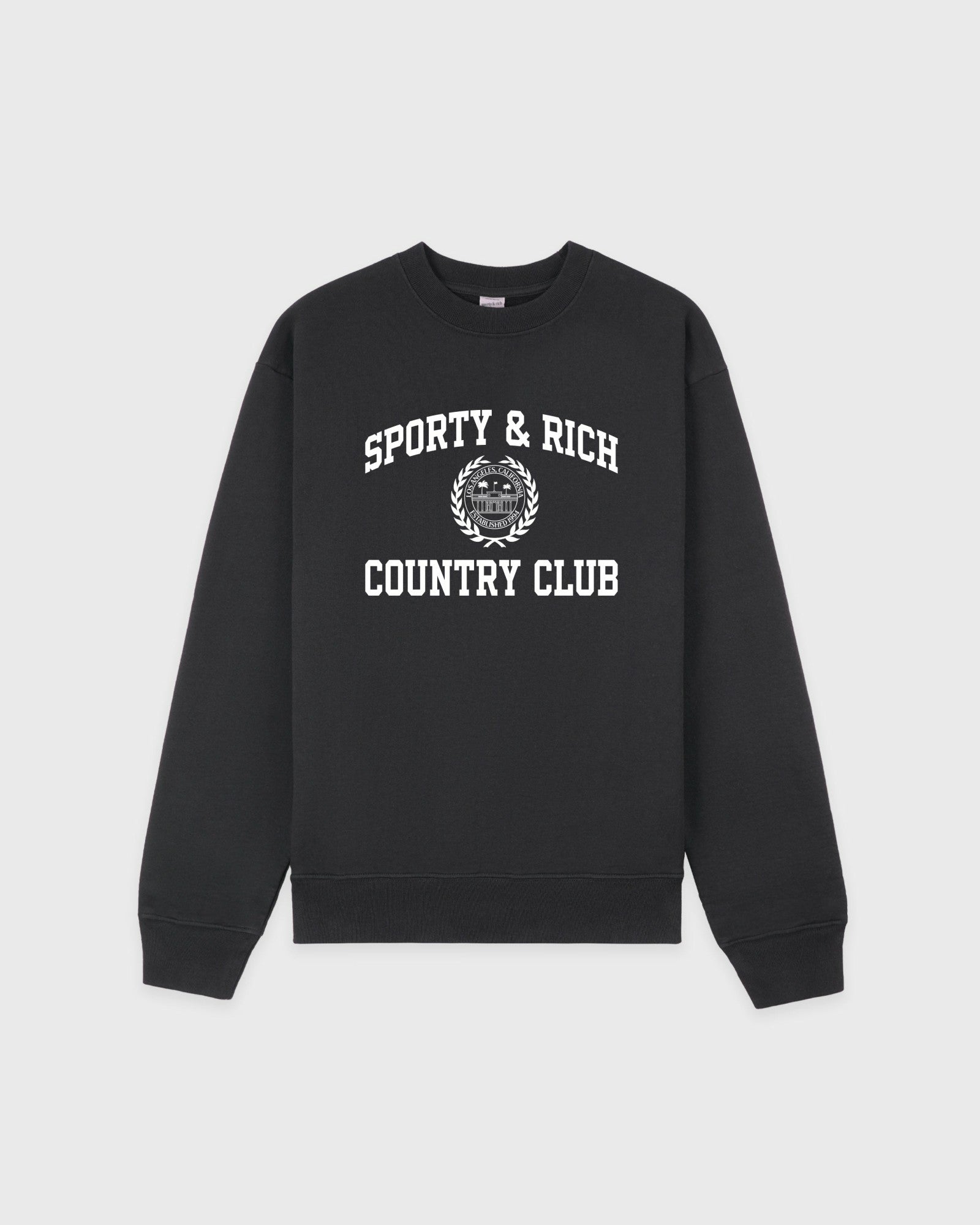 Varsity Crest Crewneck - Carbon Sporty & Rich Sale