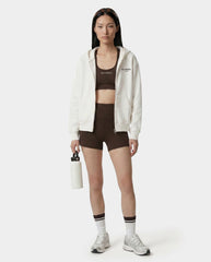 SR Sport Embroidered Zip Hoodie - Ecru Sporty & Rich Online