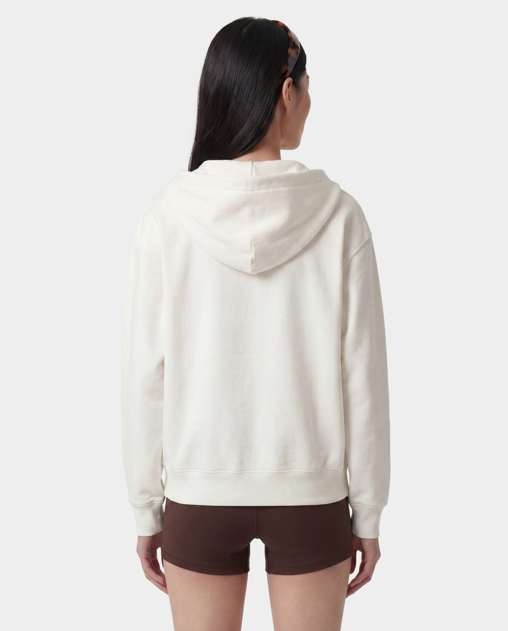SR Sport Embroidered Zip Hoodie - Ecru Sporty & Rich Online