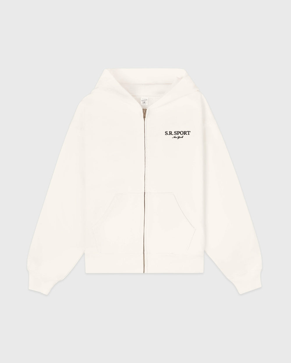 SR Sport Embroidered Zip Hoodie - Ecru Sporty & Rich Online