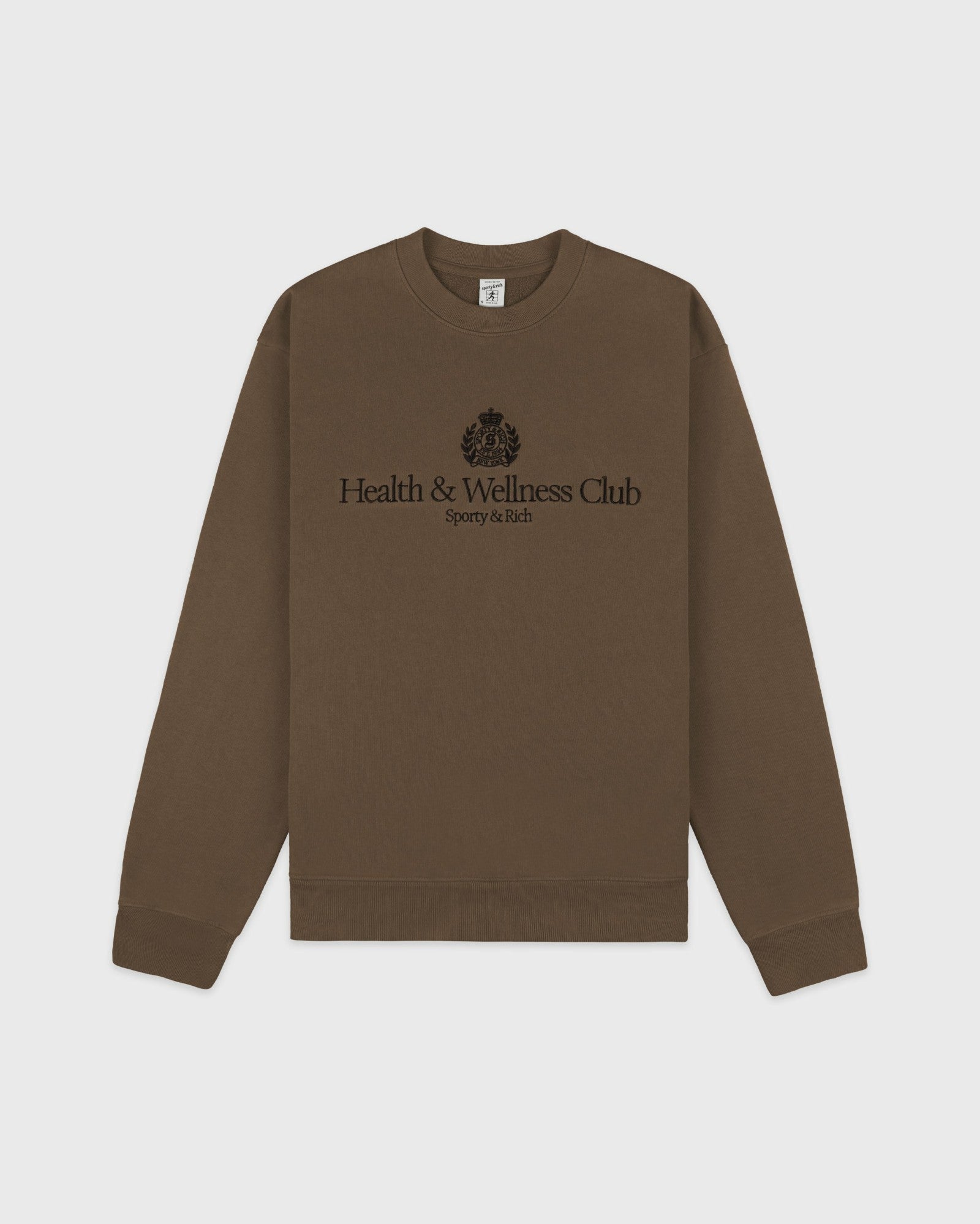H&W Crest Embroidered Crewneck - Sand Sporty & Rich Outlet