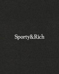 Serif Logo Embroidered Zip Hoodie - Faded Black/White Sporty & Rich US