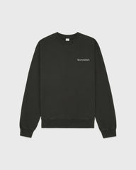 Serif Logo Embroidered Crewneck - Faded Black/White Sporty & Rich Sale