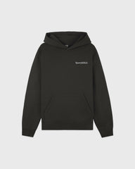 Serif Logo Embroidered Hoodie - Faded Black/White Sporty & Rich Online