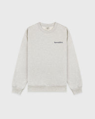 Serif Logo Embroidered Crewneck - Heather Gray/Navy Sporty & Rich Outlet