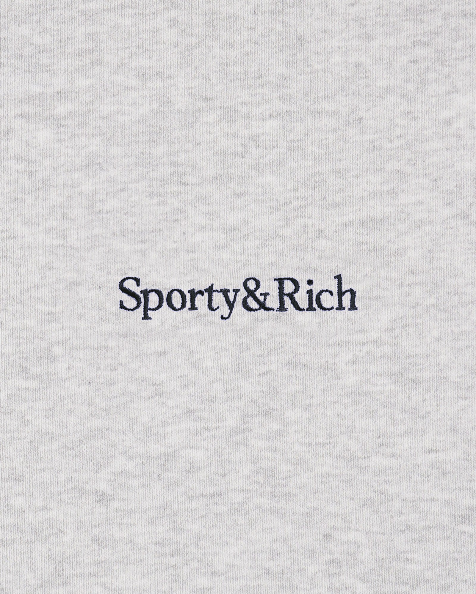 Serif Logo Embroidered Crewneck - Heather Gray/Navy Sporty & Rich Outlet
