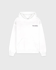 Serif Logo Embroidered Hoodie - White/Navy Sporty & Rich Sale