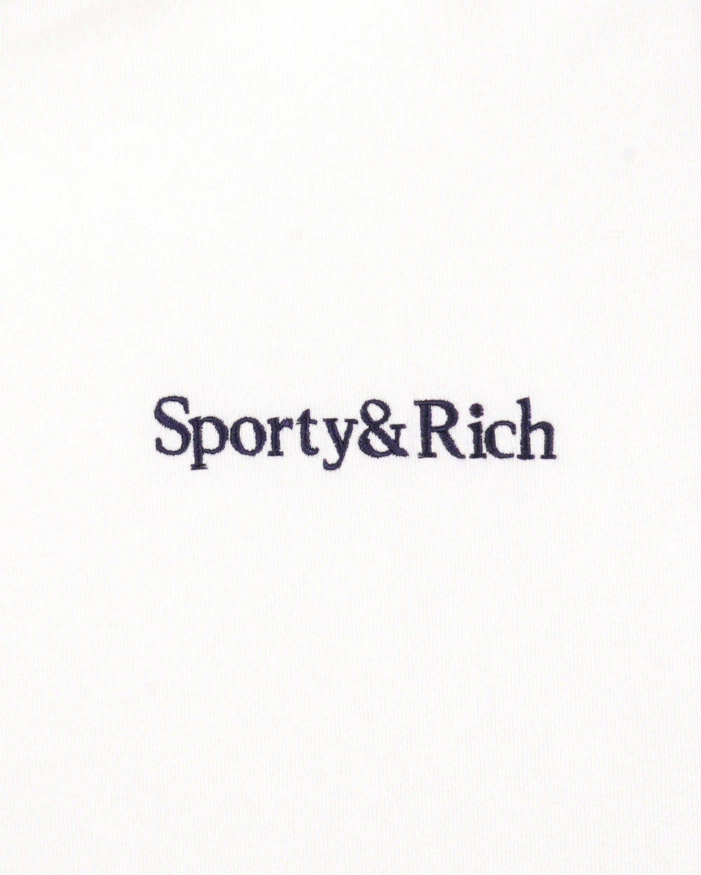 Serif Logo Embroidered Hoodie - White/Navy Sporty & Rich Sale