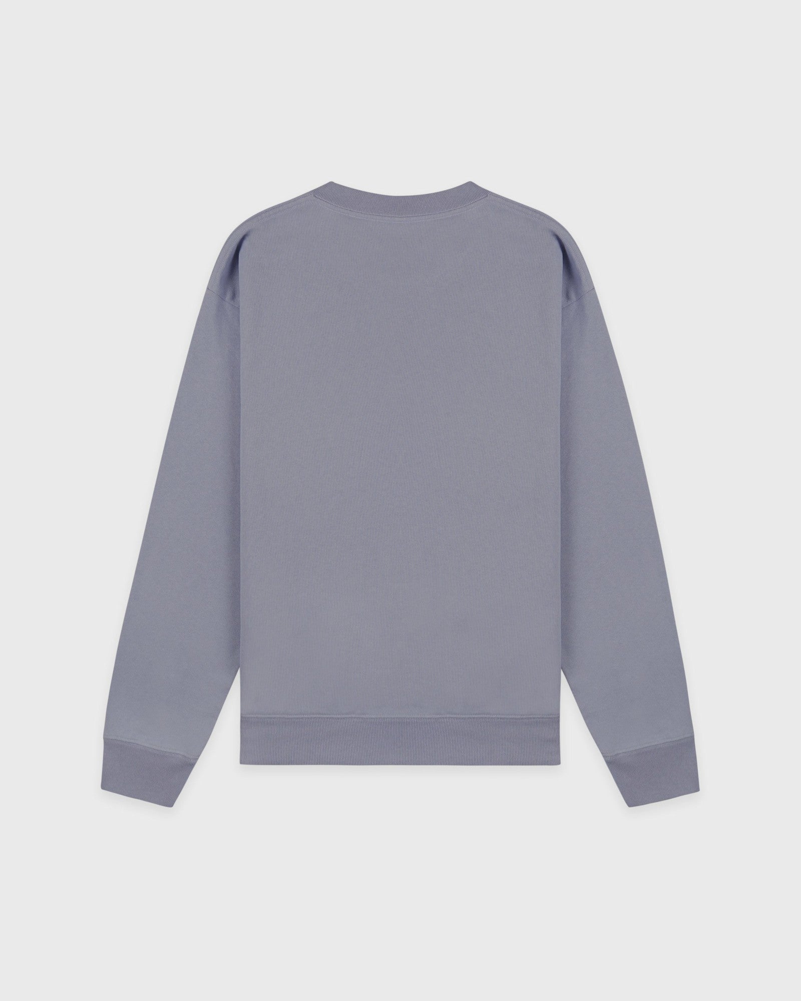 Serif Logo Embroidered Crewneck - Faded Indigo/White Sporty & Rich For Sale